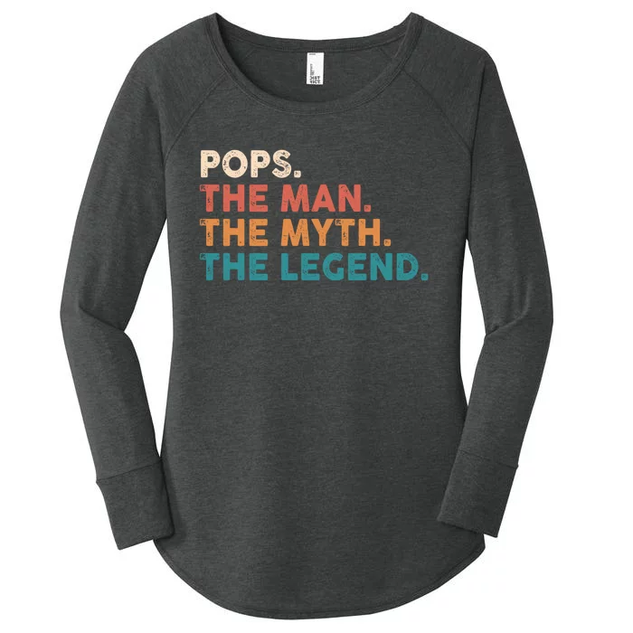 Pops The Man The Myth The Legend Fathers Vintage Women's Perfect Tri Tunic Long Sleeve Shirt