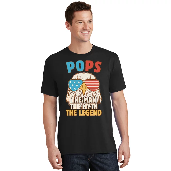 Pops The Man The Myth The Legend Fathers Day Grandpa T-Shirt