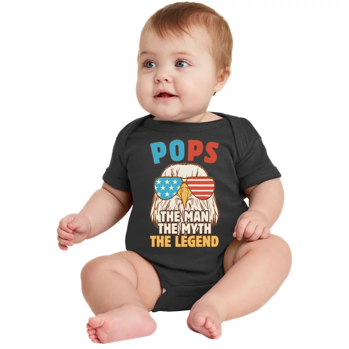 Pops The Man The Myth The Legend Fathers Day Grandpa Baby Bodysuit