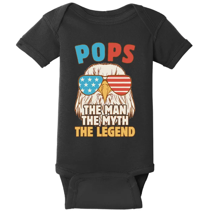 Pops The Man The Myth The Legend Fathers Day Grandpa Baby Bodysuit