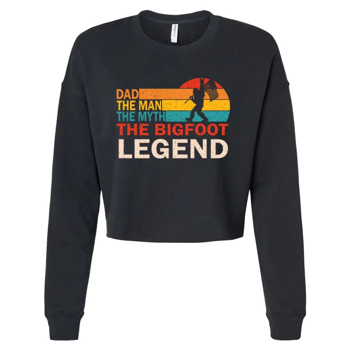 Pops The Man The Myth The Legend Fathers Vintage Cropped Pullover Crew