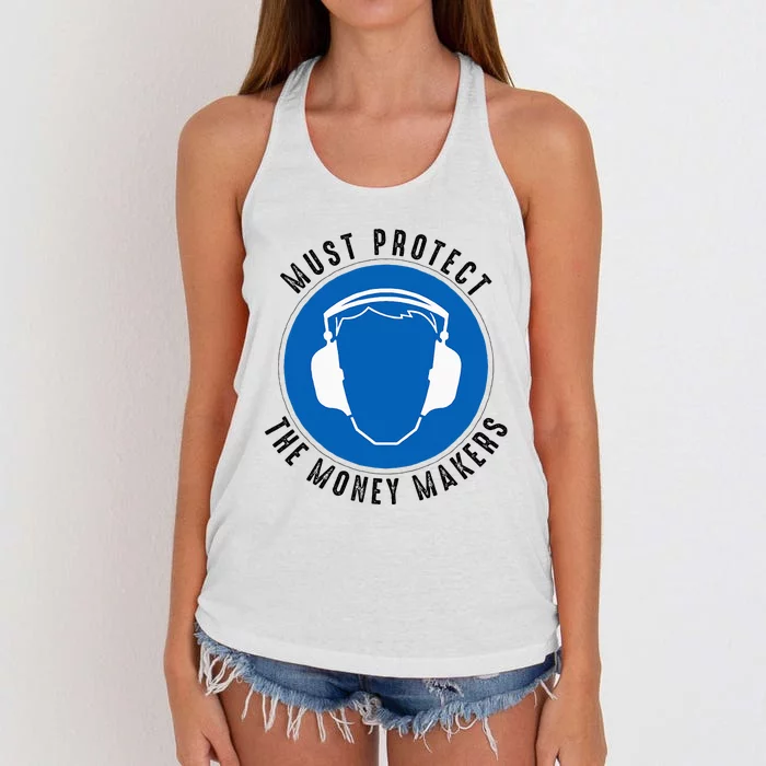 Protect The Money Makers Women's Knotted Racerback Tank