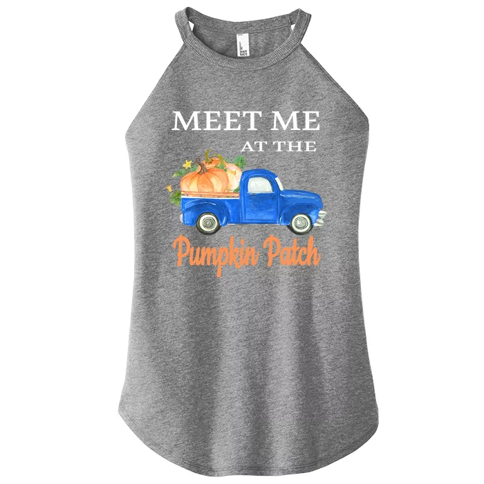 Pumpkins Truck Meet Me At The Pumpkin Patch Fall Lovers Gift Women’s Perfect Tri Rocker Tank