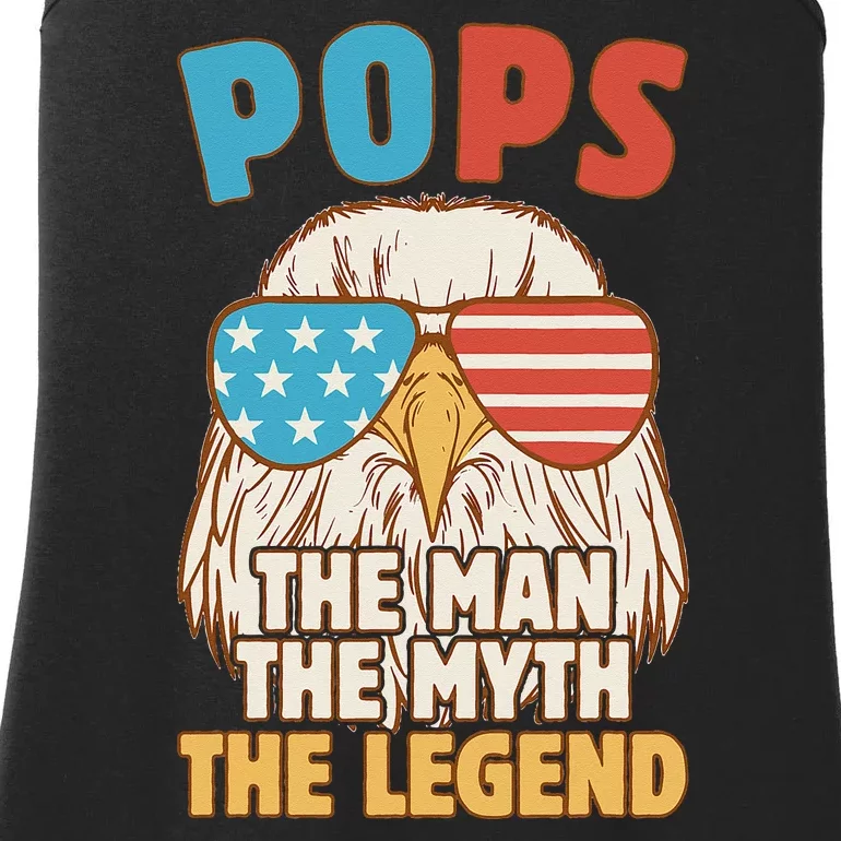 Pops The Man The Myth The Legend Grandpa Gift For Dad Ladies Essential Tank