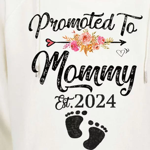 Promoted To Mommy 2024 MotherS Day Soon To Be Mom Pregnancy Womens Funnel Neck Pullover Hood