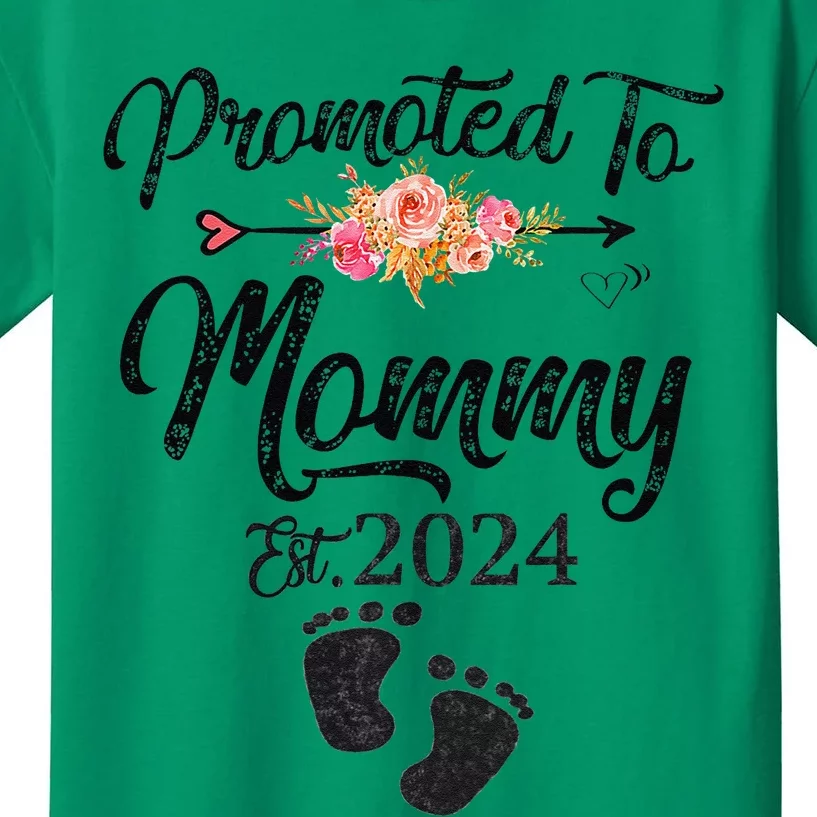 Promoted To Mommy 2024 MotherS Day Soon To Be Mom Pregnancy Kids T-Shirt