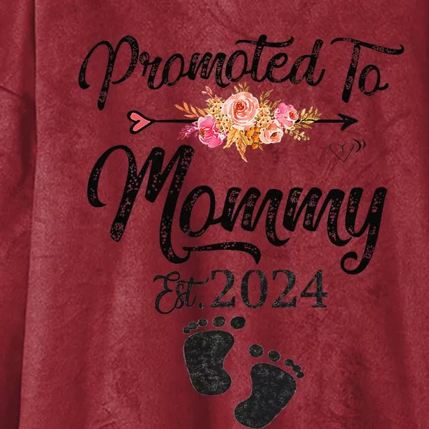 Promoted To Mommy 2024 MotherS Day Soon To Be Mom Pregnancy Hooded Wearable Blanket