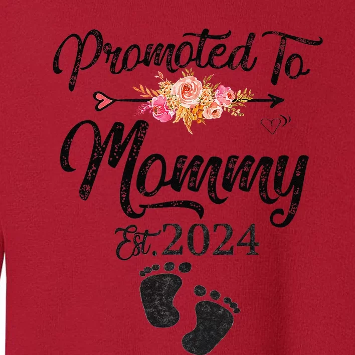 Promoted To Mommy 2024 MotherS Day Soon To Be Mom Pregnancy Toddler Sweatshirt