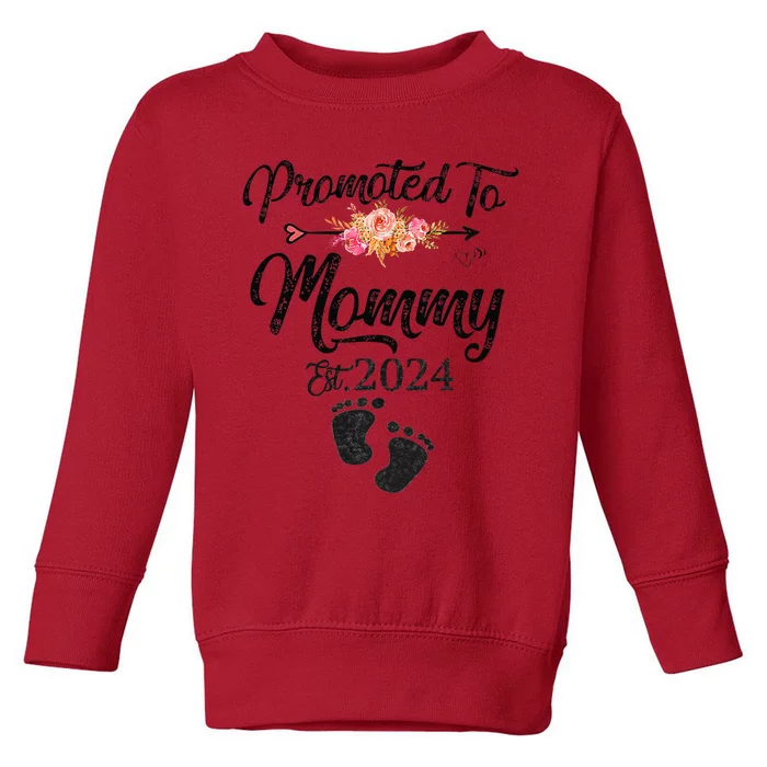 Promoted To Mommy 2024 MotherS Day Soon To Be Mom Pregnancy Toddler Sweatshirt