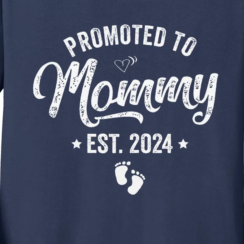 Promoted To Mommy Est 2024 Soon To Be Mom 2024 MotherS Day Kids Long Sleeve Shirt