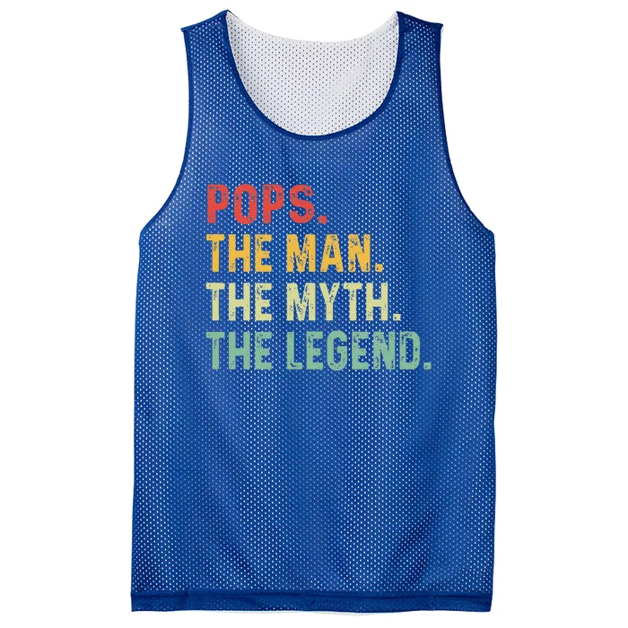 Pops The Man The Myth The Legend Fathers Day Gift Mesh Reversible Basketball Jersey Tank