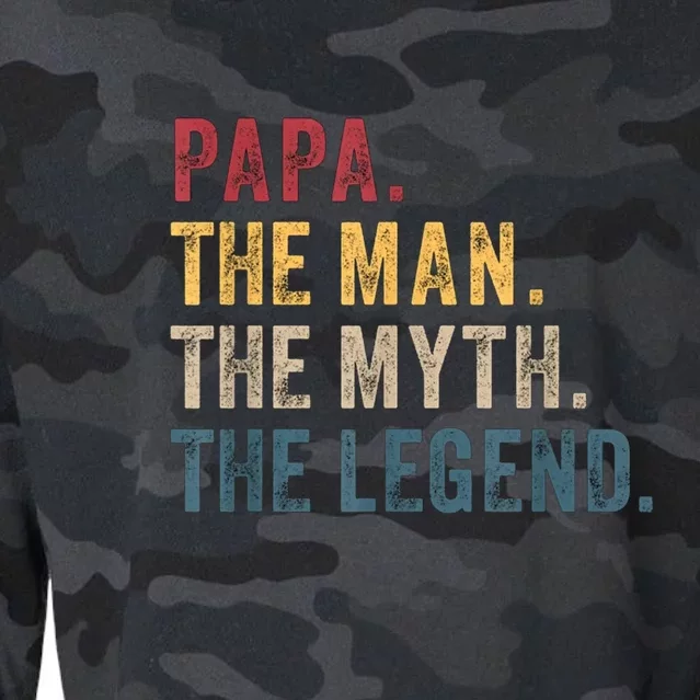 Papa The Man The Myth The Legend Cropped Pullover Crew