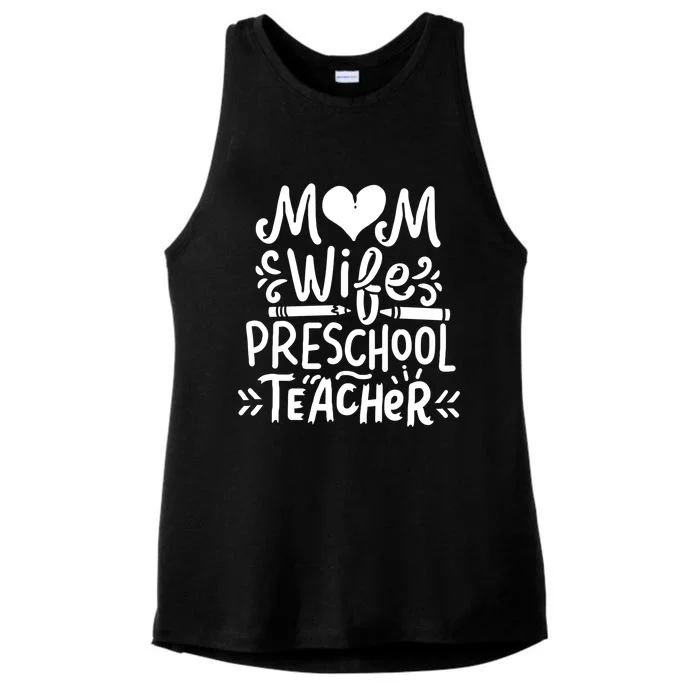 Preschool Teacher Mom Wife Funny Gift Ladies Tri-Blend Wicking Tank