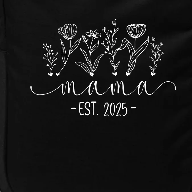 Promoted To Mama 2025 Pregnancy Floral New Mom Est 2025 Impact Tech Backpack