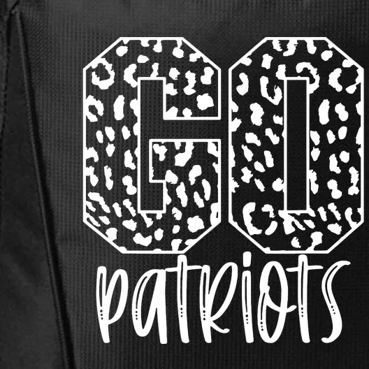 Patriots Team Mascot School Spirit Game Night Leopard Print City Backpack