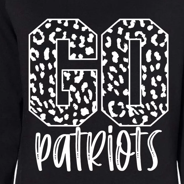 Patriots Team Mascot School Spirit Game Night Leopard Print Womens California Wash Sweatshirt