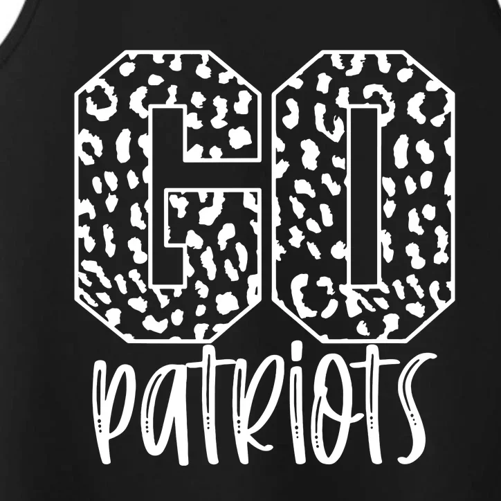 Patriots Team Mascot School Spirit Game Night Leopard Print Performance Tank