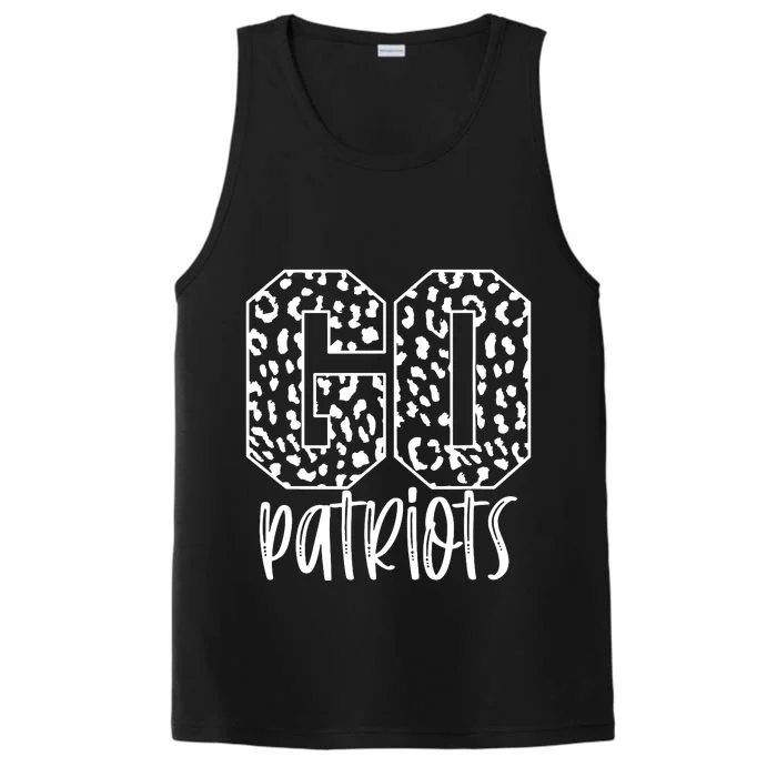 Patriots Team Mascot School Spirit Game Night Leopard Print Performance Tank