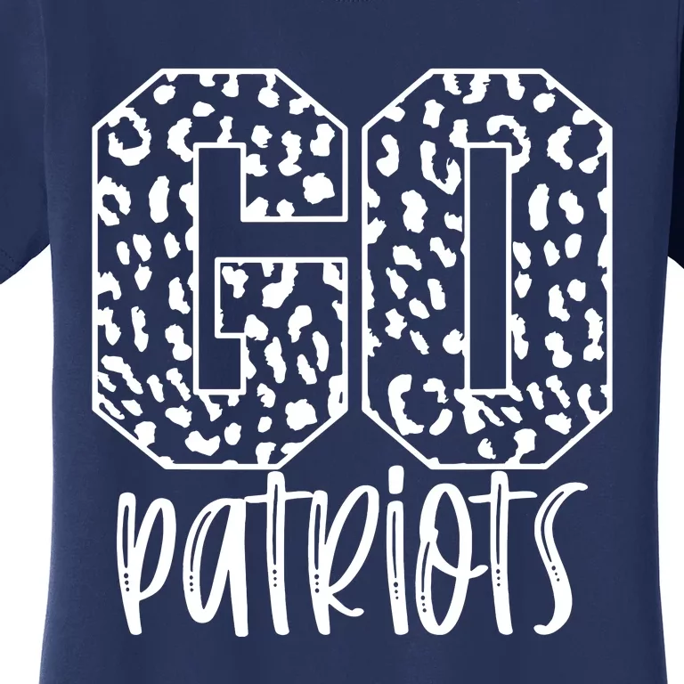 Patriots Team Mascot School Spirit Game Night Leopard Print Women's T-Shirt