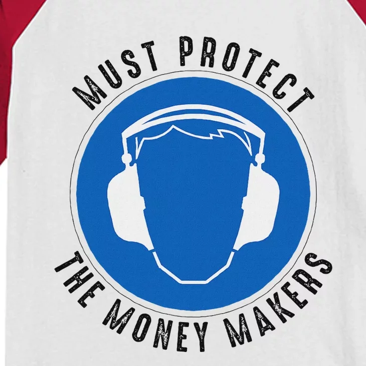 Protect The Money Makers Bold Statement Design Kids Colorblock Raglan Jersey