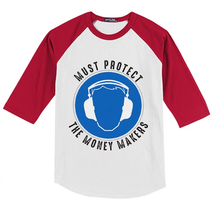 Protect The Money Makers Bold Statement Design Kids Colorblock Raglan Jersey