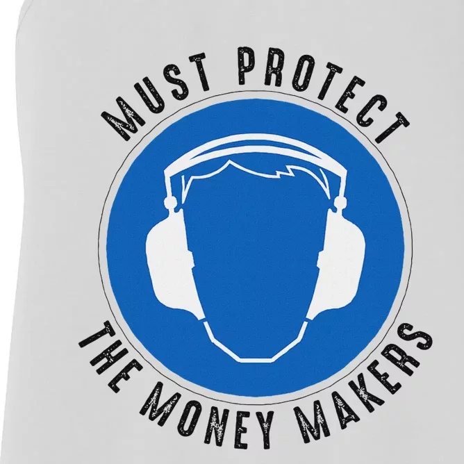 Protect The Money Makers Bold Statement Design Women's Racerback Tank