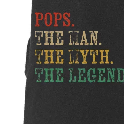 Pops The Man The Myth The Legend Retro Father's Day Gift Doggie 3-End Fleece Hoodie