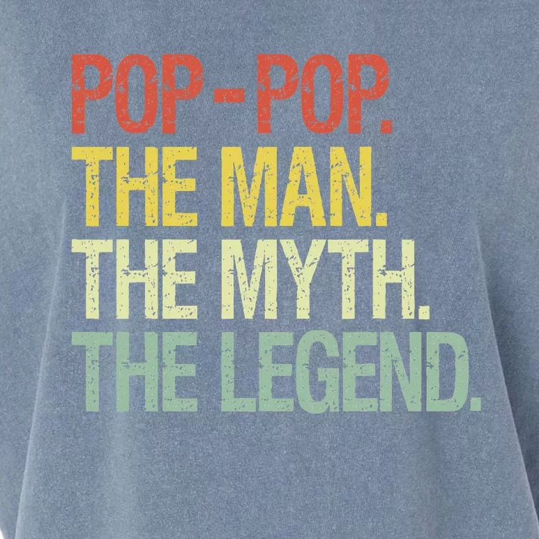 PopPop The Man The Myth The Legend Fathers Gift Garment-Dyed Women's Muscle Tee