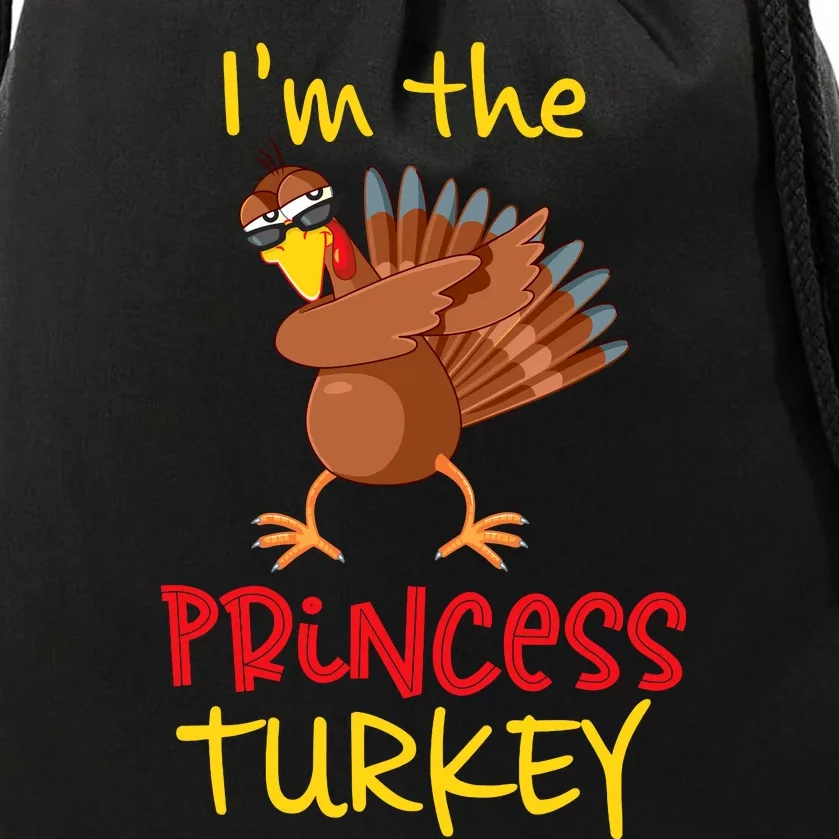 Princess Turkey Matching Family Group Thanksgiving Party Drawstring Bag