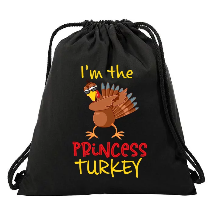 Princess Turkey Matching Family Group Thanksgiving Party Drawstring Bag