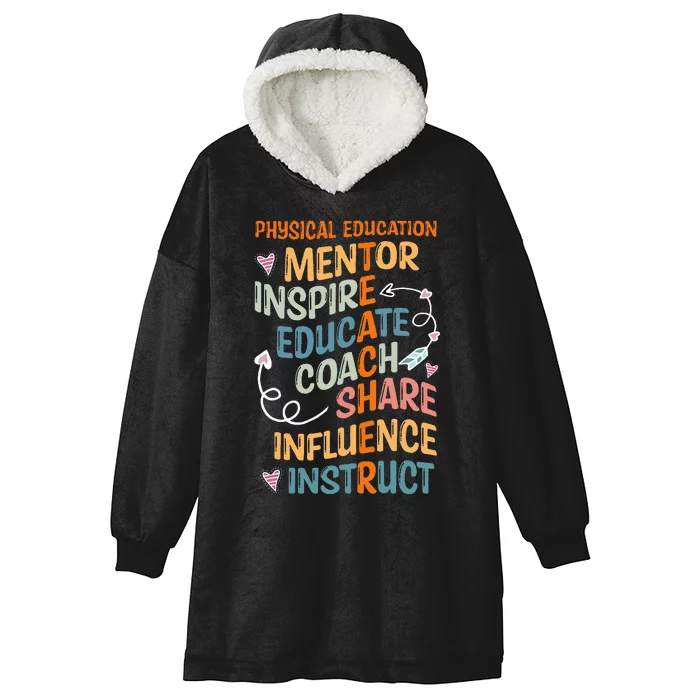 PE Teacher Mentor Physical Education Teacher Hooded Wearable Blanket