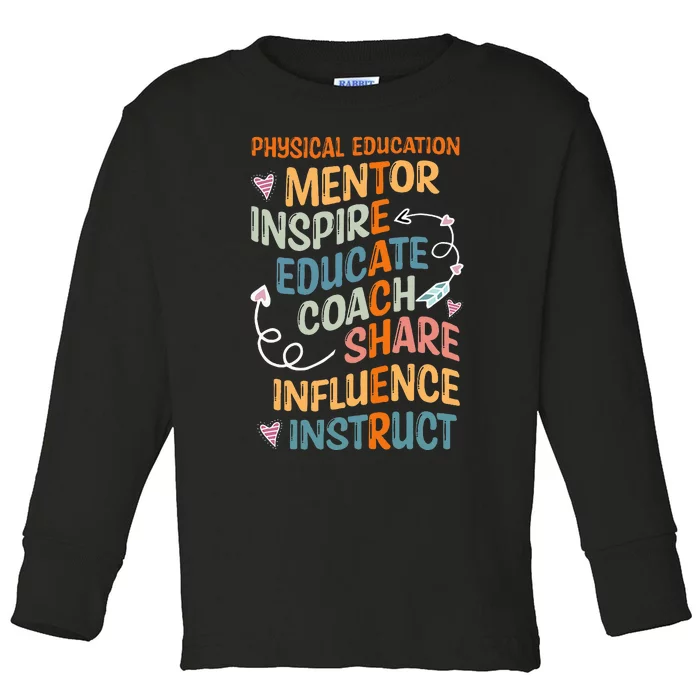 PE Teacher Mentor Physical Education Teacher Toddler Long Sleeve Shirt