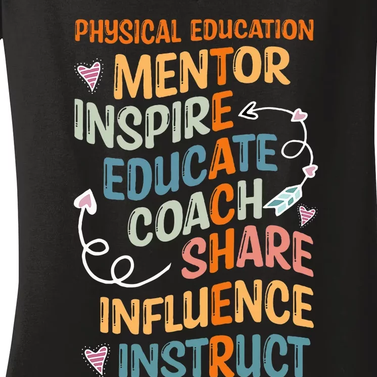 PE Teacher Mentor Physical Education Teacher Women's V-Neck T-Shirt