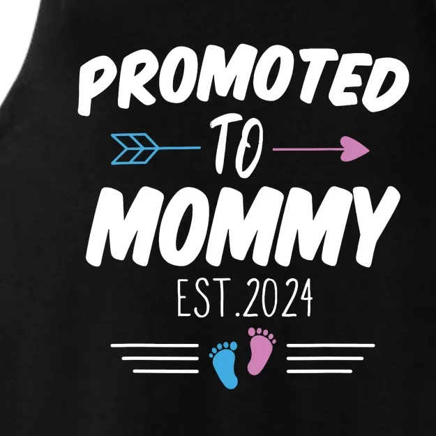 Promoted To Mommy Est 2024 Soon To Be Mommy First Time Mommy Ladies Tri-Blend Wicking Tank