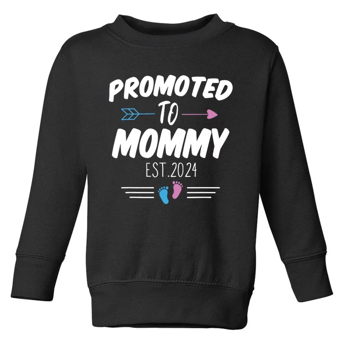 Promoted To Mommy Est 2024 Soon To Be Mommy First Time Mommy Toddler Sweatshirt