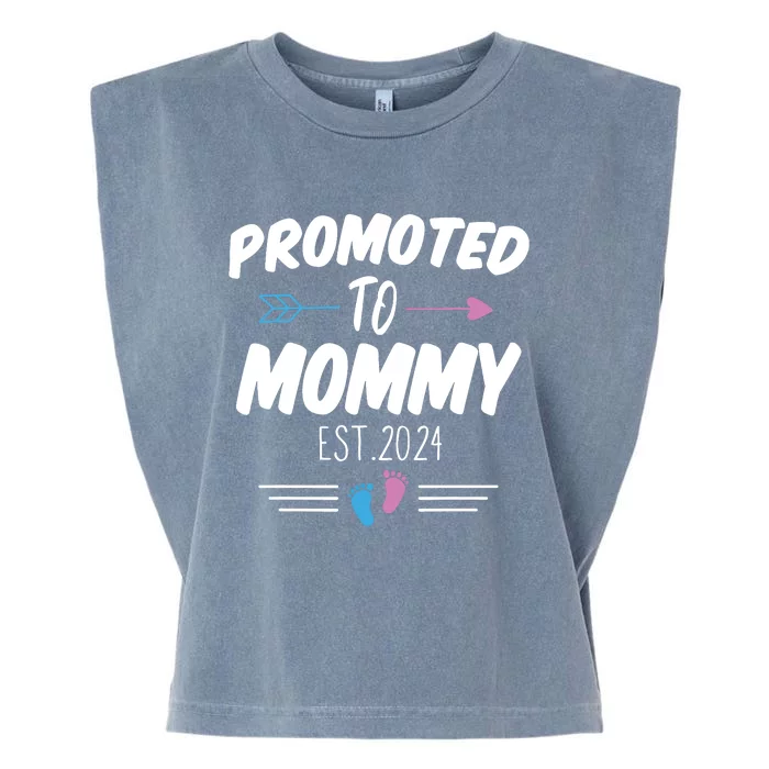 Promoted To Mommy Est 2024 Soon To Be Mommy First Time Mommy Garment-Dyed Women's Muscle Tee