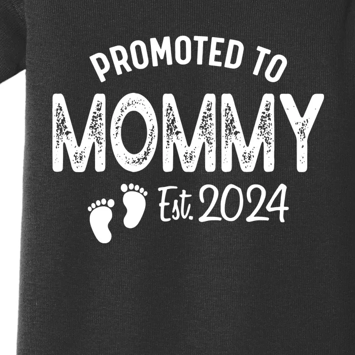 Promoted To Mommy 2024 Soon To Be Mama Funny New Mom Baby Bodysuit