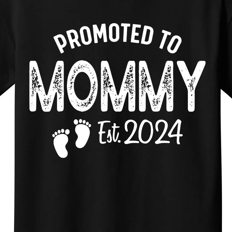 Promoted To Mommy 2024 Soon To Be Mama Funny New Mom Kids T-Shirt