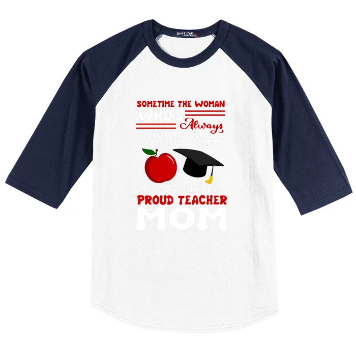 Proud Teacher Mom Mother's Day Gift Baseball Sleeve Shirt