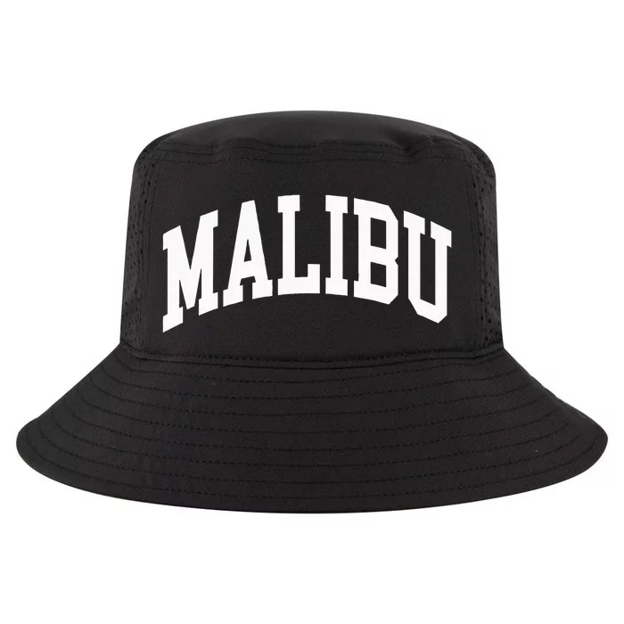 Preppy Trendy Malibu California CA Font Cool Comfort Performance Bucket Hat