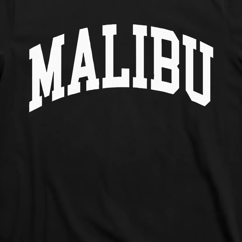 Preppy Trendy Malibu California CA Font T-Shirt