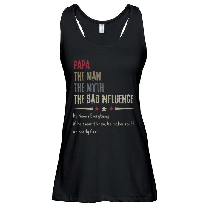 Papa The Man The Myth The Bad Influence Ladies Essential Flowy Tank