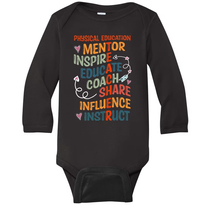 Pe Teacher Mentor Physical Education Teacher Outfit Baby Long Sleeve Bodysuit