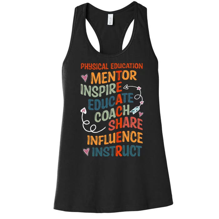 Pe Teacher Mentor Physical Education Teacher Outfit Women's Racerback Tank