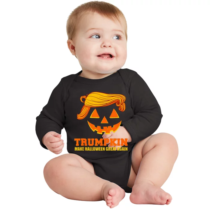 Pumpkin Trumpkin Make Halloween Great Again Baby Long Sleeve Bodysuit