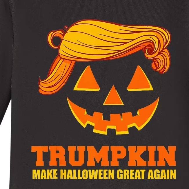 Pumpkin Trumpkin Make Halloween Great Again Baby Long Sleeve Bodysuit