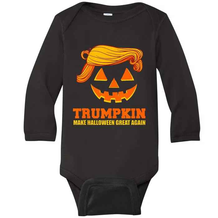 Pumpkin Trumpkin Make Halloween Great Again Baby Long Sleeve Bodysuit