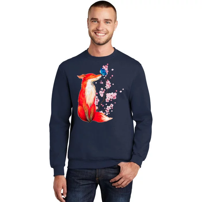 Pleased To Meet You, Japanese Fox With Cherry Blossoms Sweatshirt