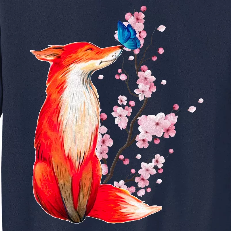 Pleased To Meet You, Japanese Fox With Cherry Blossoms Tall Sweatshirt