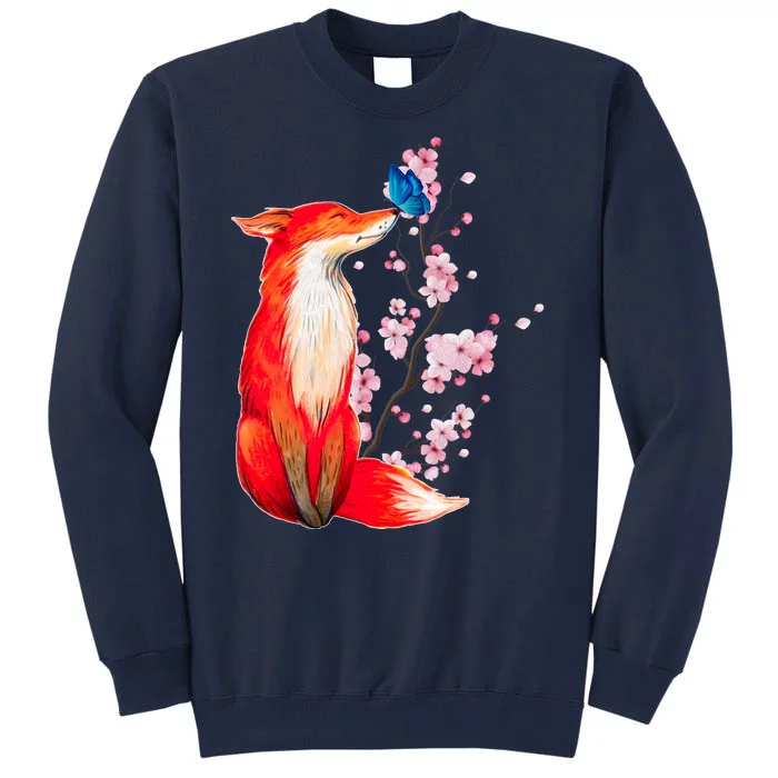 Pleased To Meet You, Japanese Fox With Cherry Blossoms Tall Sweatshirt